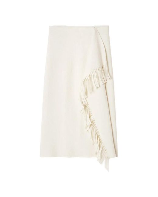 Lanvin White Fringed Skirt