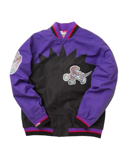 Mitchell & Ness Purple X Toronto Raptors 75Th Anniversary Warm Up Appliqué Jacket for men
