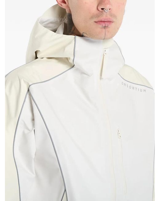 Adidas White By Consortium Paneled Hooded Jacket for men