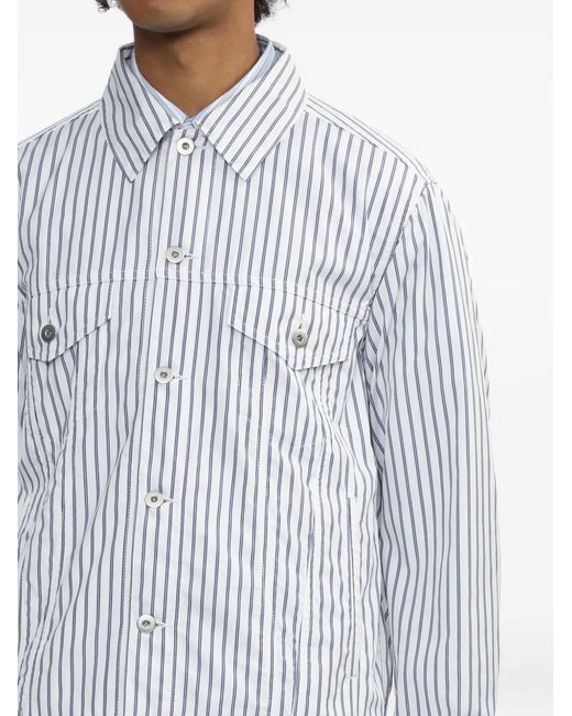 Comme des Garçons White Striped Cotton Jacket for men