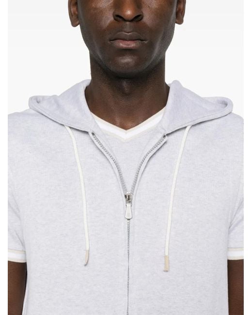 Eleventy Sleeveless Hoodie in White for Men | Lyst