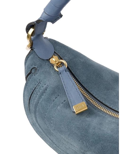 Chloé Marcie スエード ショルダーバッグ ミニ Blue