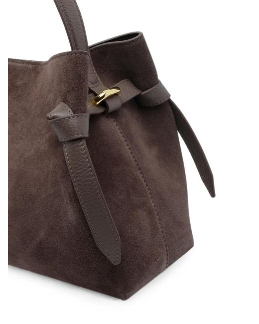 Yuzefi Brown Gyoza Suede Tote Bag