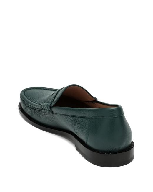 Loewe Green Campo Leather Penny Loafers for men