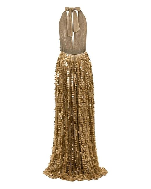 SANA OSMANI Metallic Divina Sequin Maxi Dress