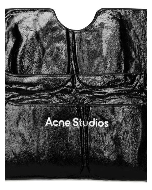 Acne Black Logo-Detail Embossed Card Holder