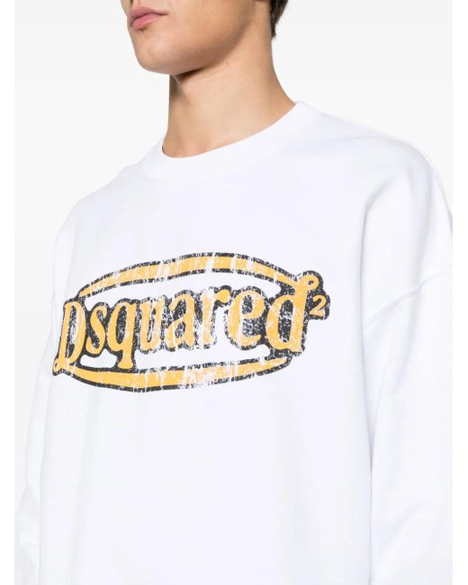 DSquared² Sweater Met Logoprint in het White voor heren