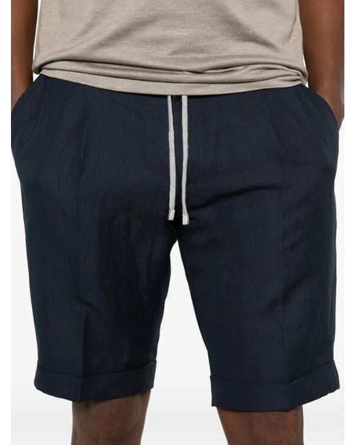 Barba Napoli Blue Capri Drawstring Shorts for men