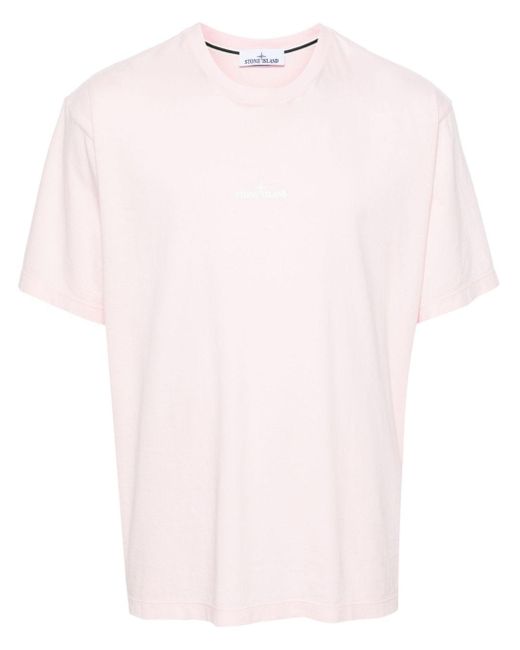 Stone island logo print t shirt store