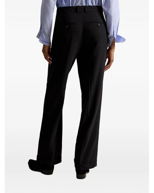 Polo Ralph Lauren Black Pressed-Crease Folded-Cuff Trousers