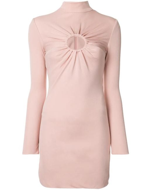 Tom Ford Pink Gathered Detail Fitted Dress