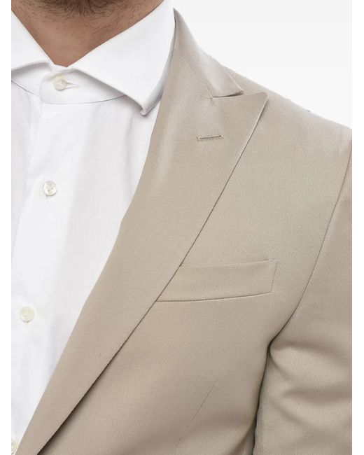Corneliani Natural Peak-Lapel Virgin-Wool Suit for men