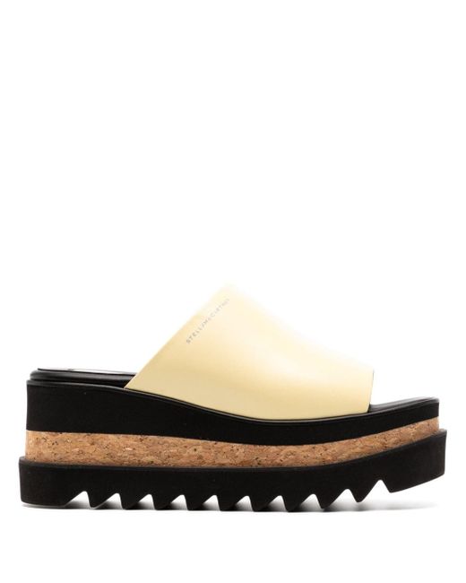 Stella McCartney White Sneak-Elyse Platform Slides