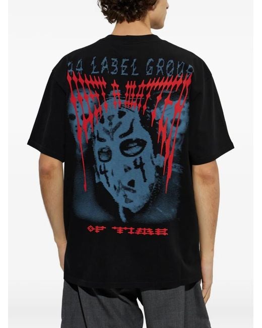 44 Label Group Black Fear Logo-Print T-Shirt