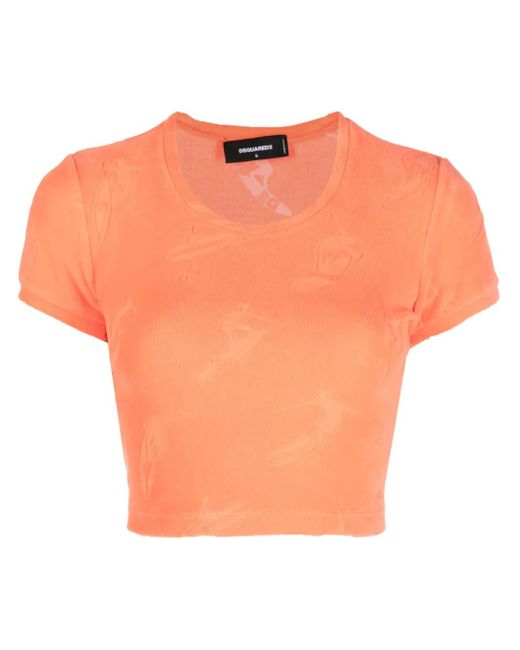 DSquared² Cropped Top in het Orange
