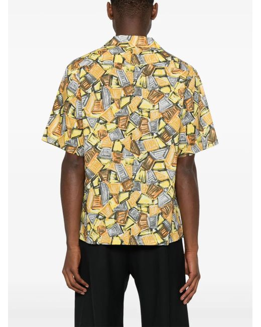 Prada Metallic Buttoned Cuban Collar for men