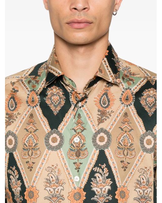 Etro Natural Paisley Patterned Shirt for men