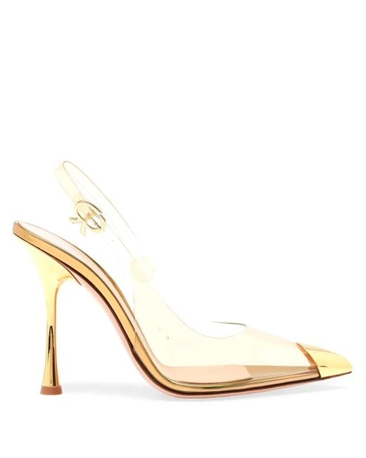 Gianvito Rossi Metallic "Diana" Glass And Metal High Heel Pump
