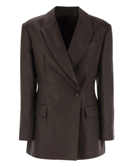 Brunello Cucinelli Black Double-Breasted Blazer