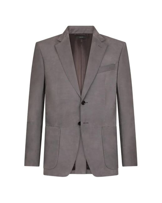 Tom Ford Gray Pocket Button Blazer for men