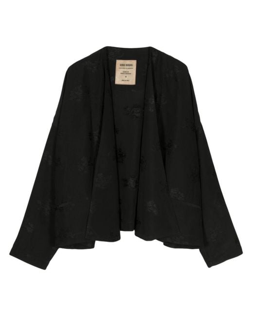 Uma Wang Black Floral Jacquard Jacket