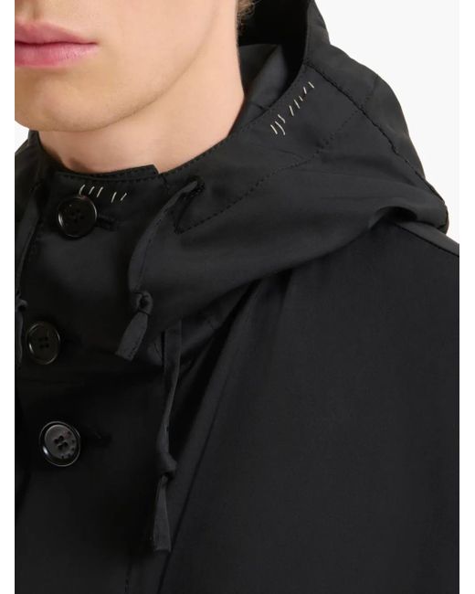 Marni Black Water-Resistant Hooded Parka for men