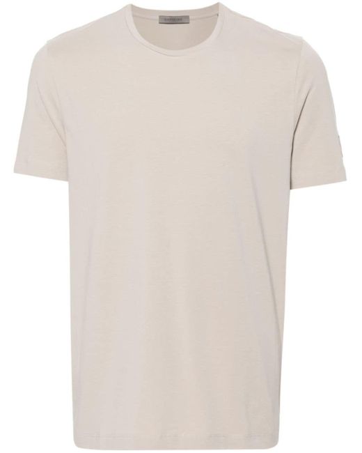Corneliani White Logo-patch Stretch-cotton T-shirt for men