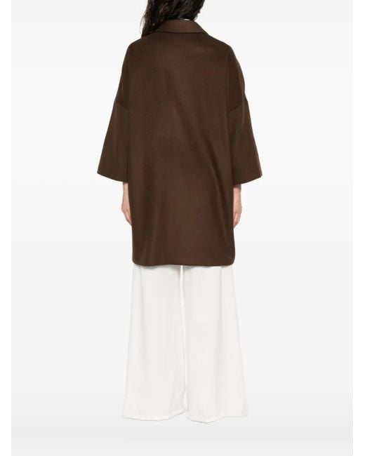 Abrigo con doble botonadura Semicouture de color Brown