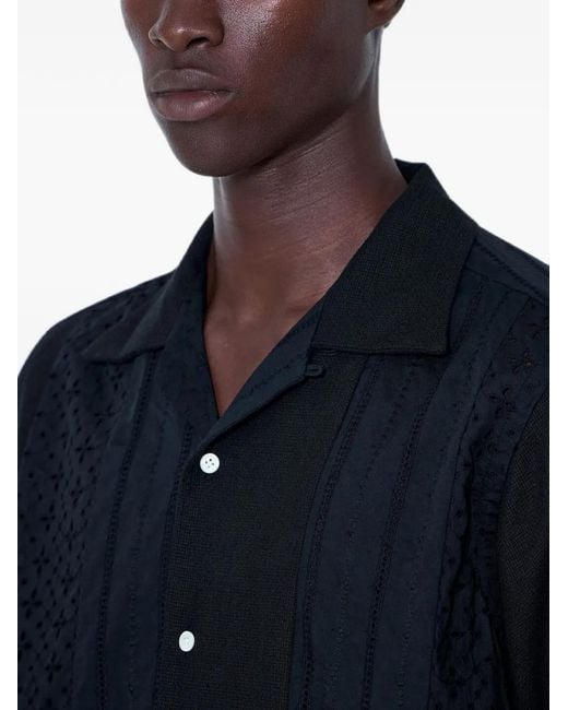 NOMARHYTHM Blue Short-Sleeve Buttoned Shirt for men