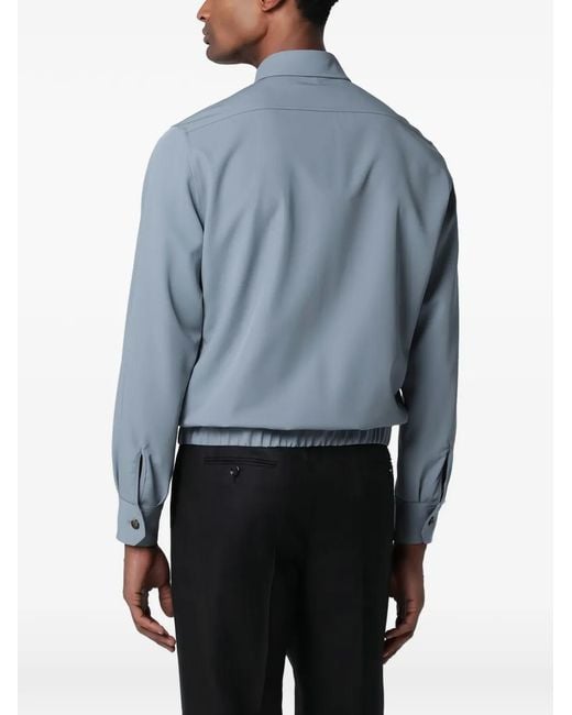 Lardini Blue Buttoned Shirt Jacket for men