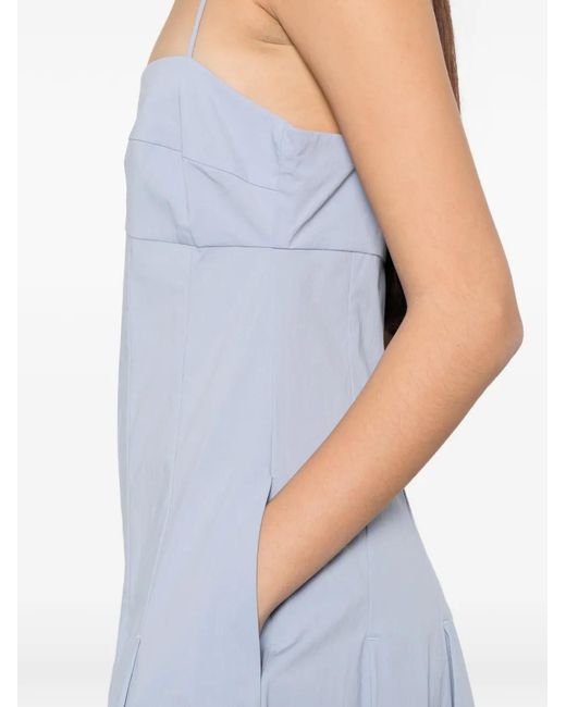 St. Agni White Pleated Cotton Dress