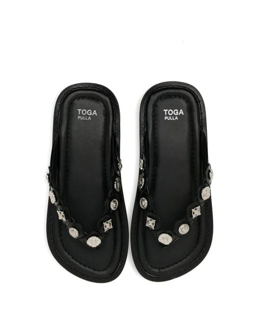 Toga White Leather Sandals