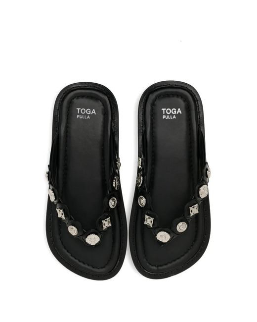 Toga White Leather Sandals