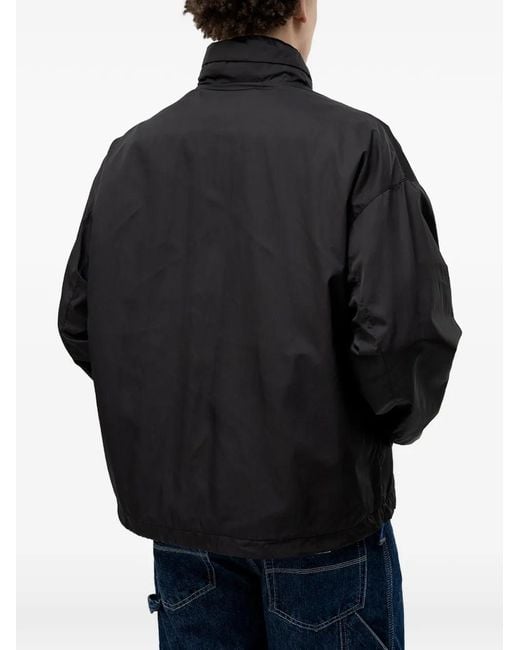 HUGO Black Logo-Patch Zip-Up Jacket for men