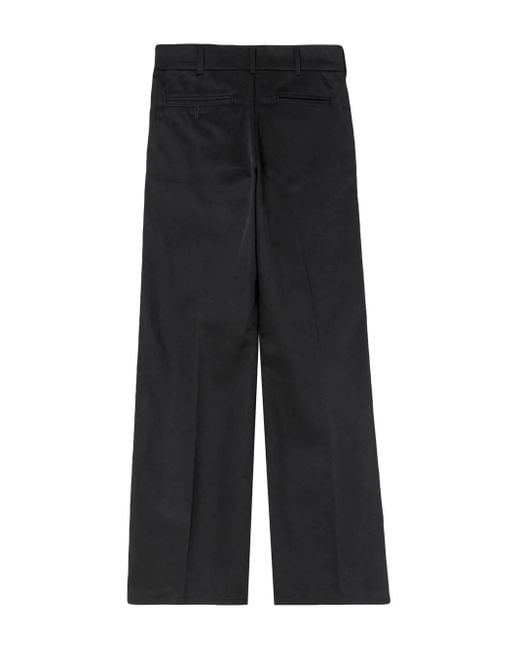 Re/done Black Wide Leg Low-Rise Trousers