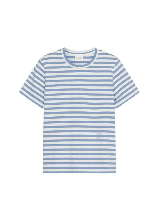 Closed Blue Striped Basic T-Shirt