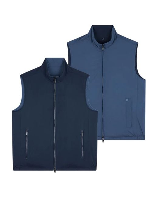Paul & Shark Blue Reversible Padded Vest for men