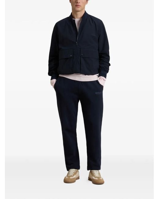 Woolrich Blue Wesley Bomber Jacket for men