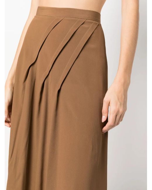 Blanca Vita Brown Draped Midi Skirt