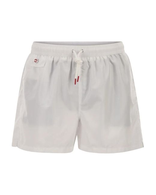 Kiton White Short Swim Boxers for men