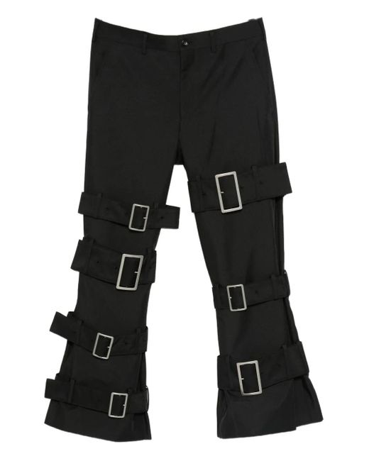 メンズ Comme des Garçons バックル ベルテッドパンツ Black