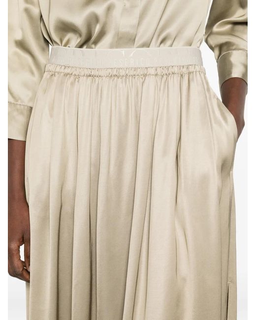 Peserico Natural Slit Midi Skirt