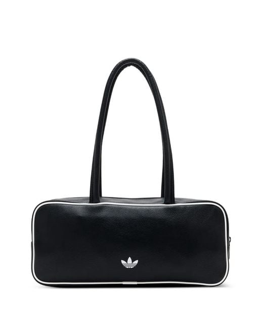 Adidas Black Adicolor Elongated Airliner Logo Trim Shoulder Bag