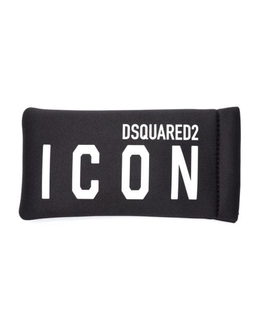 DSquared² Icon 0017/s Zonnebril Met Rechthoekig Montuur in het Black