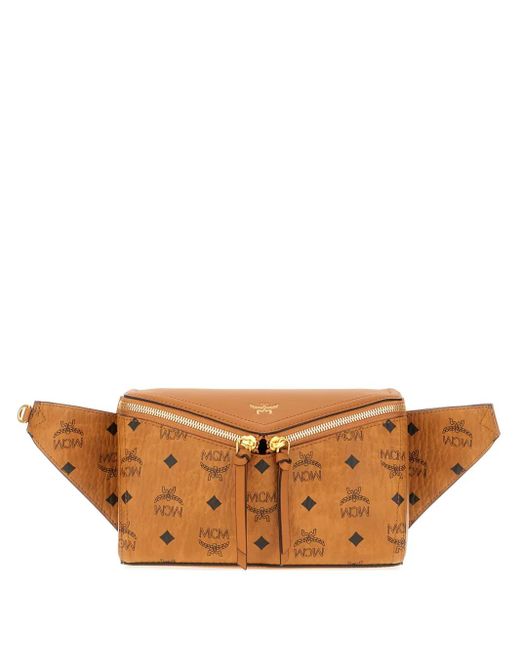 MCM Brown Printed Belt Bag