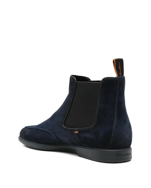 Santoni Blue Panelled Boots for men