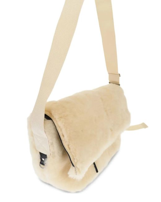 Jil Sander Natural Shearling Crossbody Bag