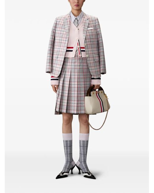 Thom Browne Gray Plaid-Pattern Blazer