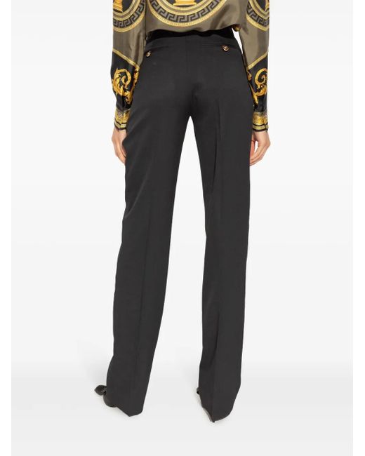 Versace Black Medusa Head-Detail Straight Trousers