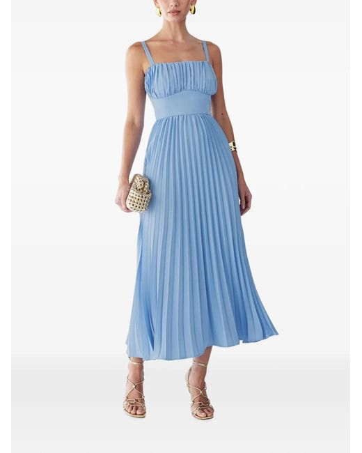 Willa Blue Lucie Pleated Midi Dress